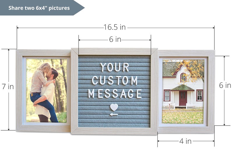 Oak letters Personalized Grandparents Picture Frame Gift from Grandkids â€“ Custom Photo Frame for Grandma, Grandpa, Nana, Poppy, Papa â€“ Double 6x4 Kids Picture Frame with Letter Board - Image 3